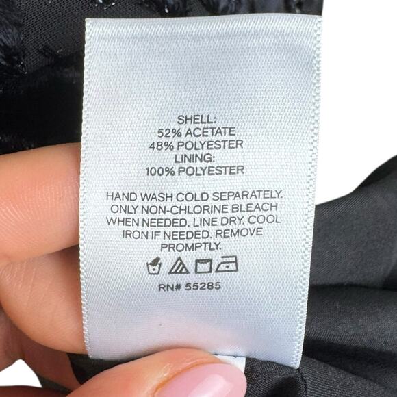 Express NWT S Black Leopard Print Ruffle Long Puff Sleeve Sparkle Mini Dress - Picture 12 of 12